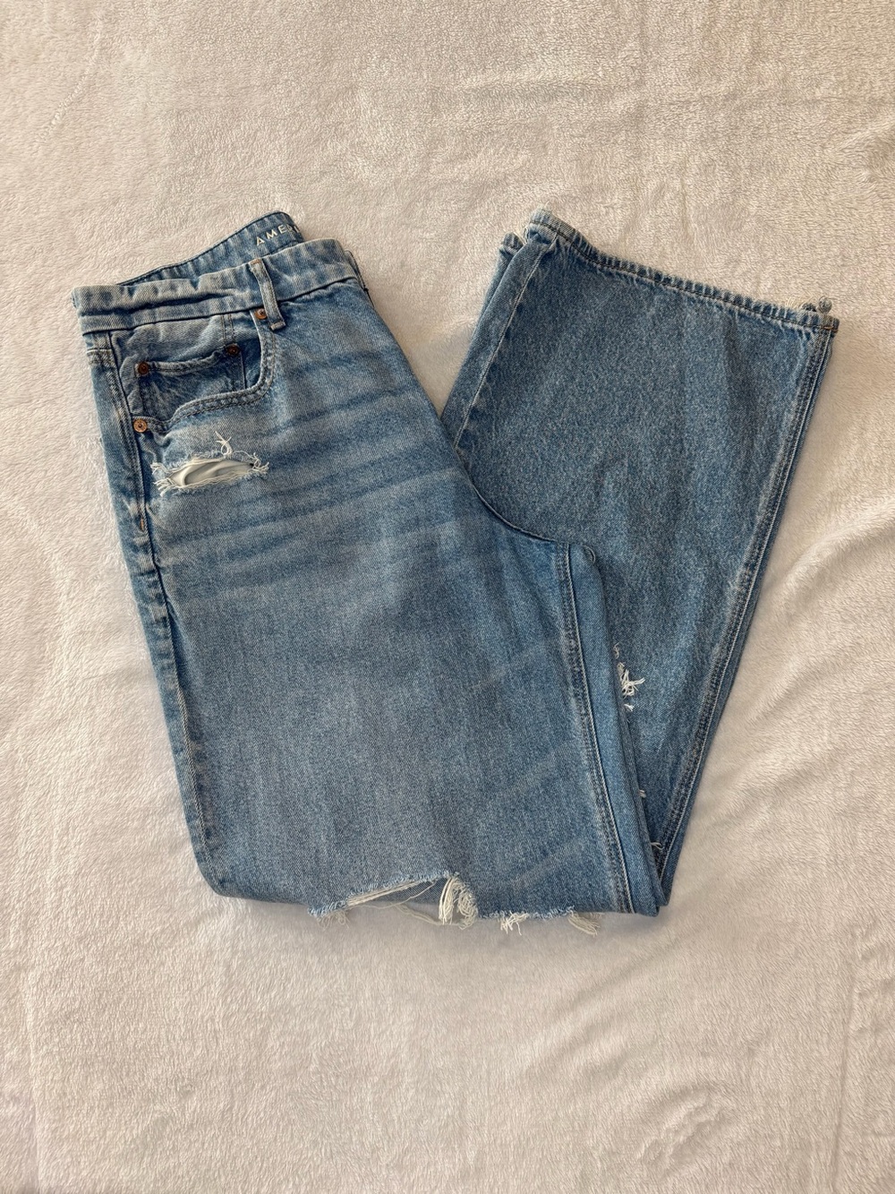 American Eagle Outfitters Curvy 12 Regular Super High Rise Baggy Wide Leg Jeans - Picture 2 of 7
